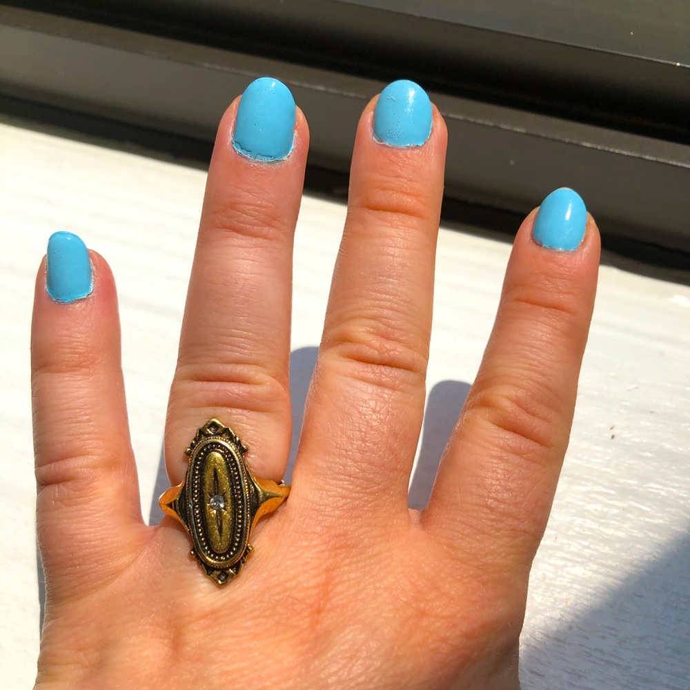 Vintage inspired art-deco gold ring